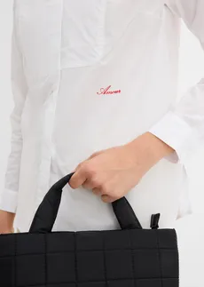 Košilová halenka s výšivkou • bílo-červená salsa s potiskem • bonprix obchod