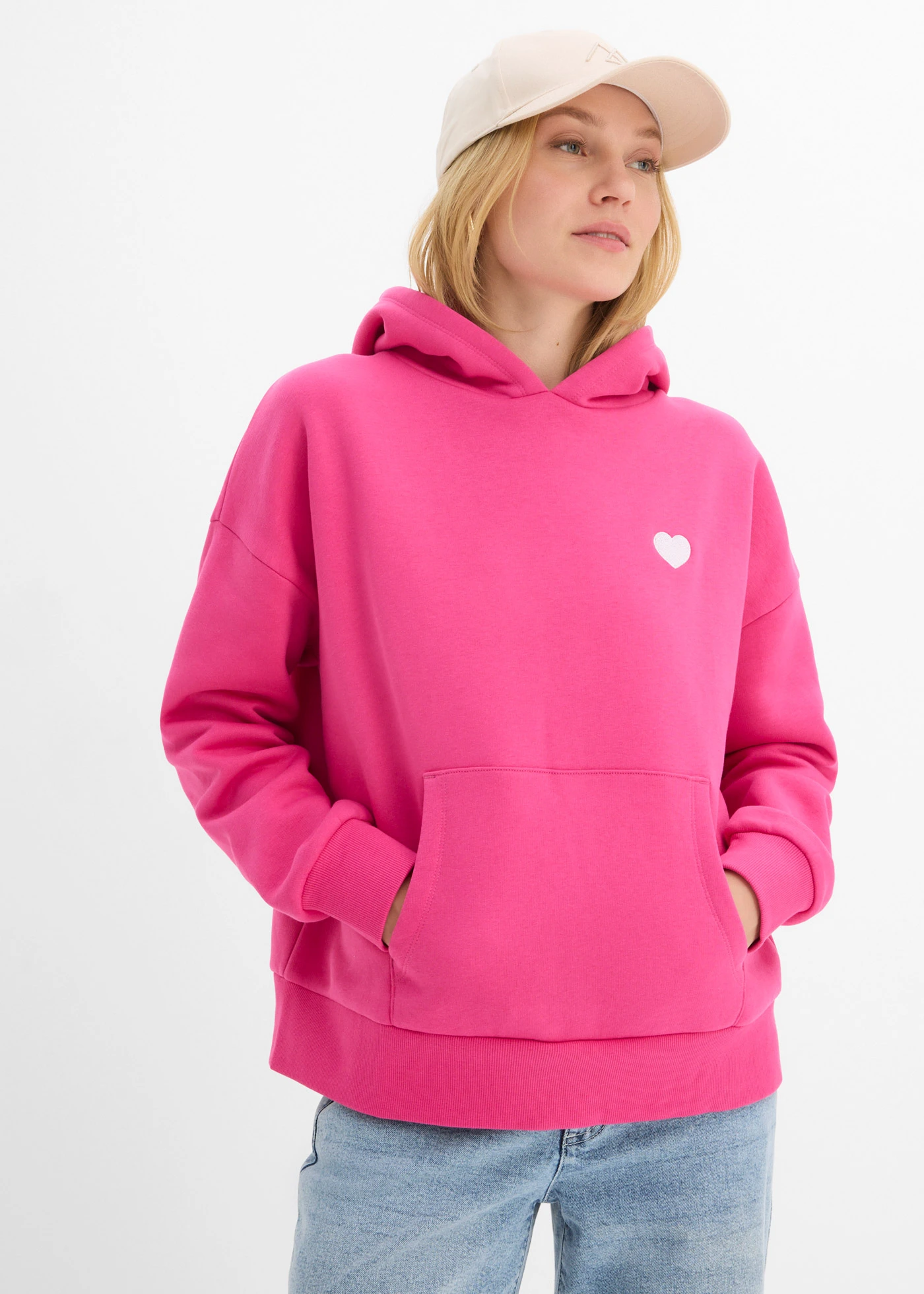 Oversized hoodie in een zachte katoenmix • pinklady met print • bonprix online shop