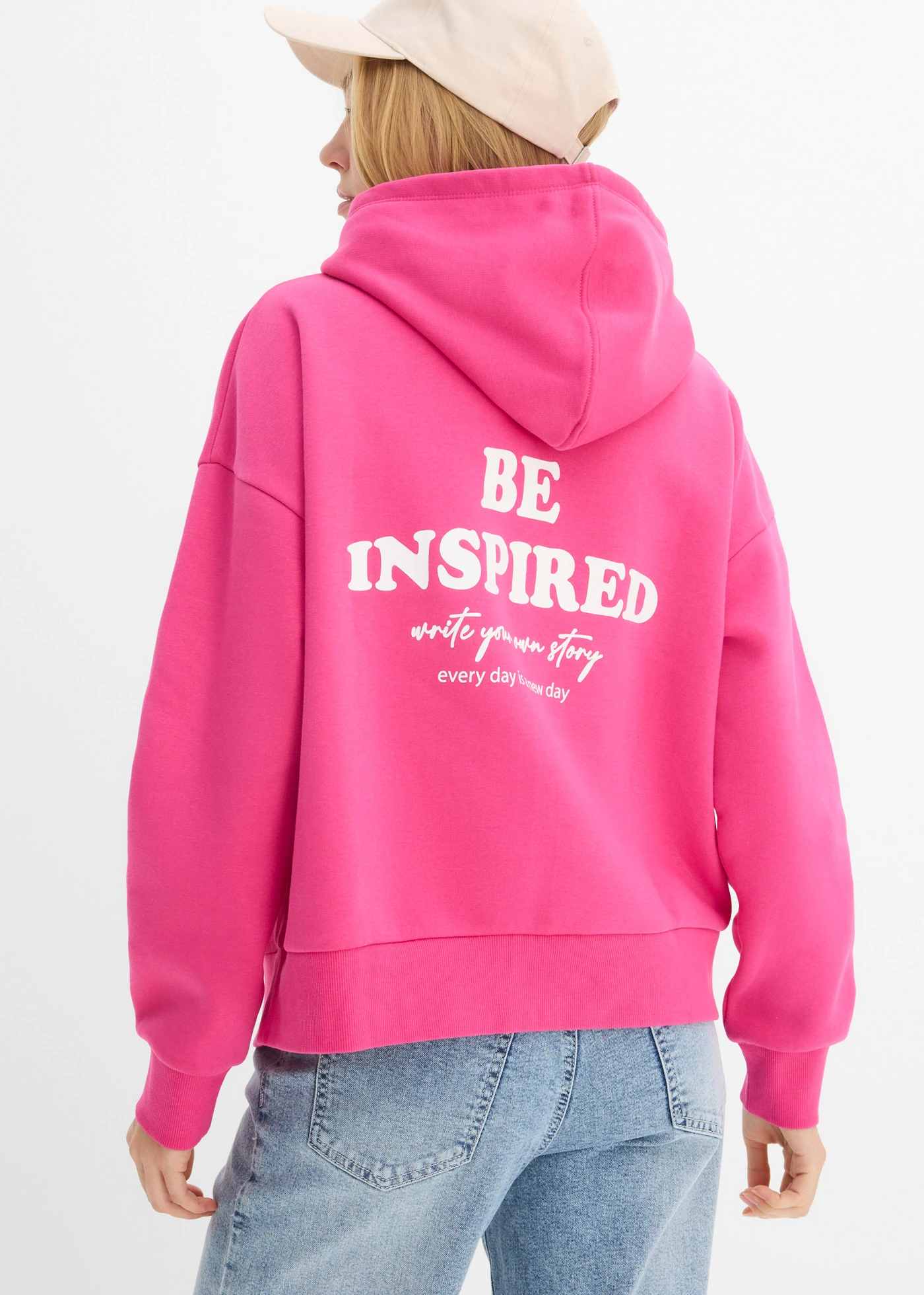 Oversized hoodie in een zachte katoenmix • pinklady met print • bonprix online shop