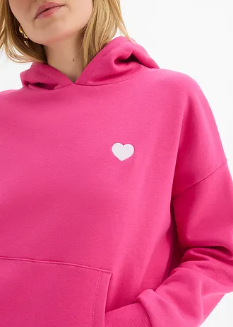 Mikina s kapucňou z mäkkého bavlneného mixu • pinklady potlačená • obchod bonprix