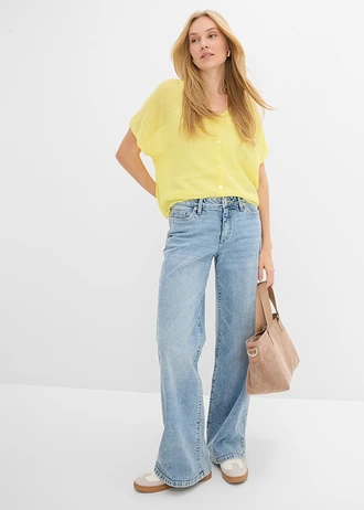 Oversized vest met korte mouwen • lichtlimoen • bonprix online shop