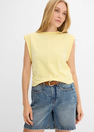 Shirt van puur katoen, Kleur: lichtgeel