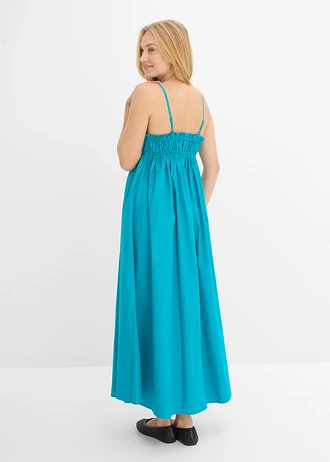Rochie cu bretele din bumbac organic 100% • albastru-lagună • magazin bonprix