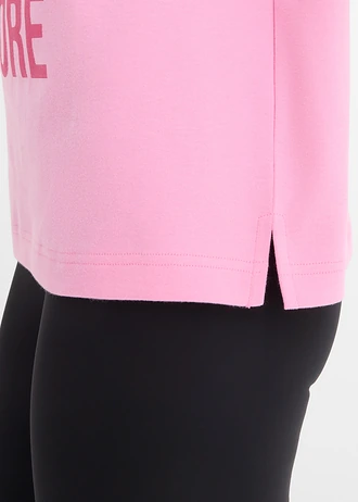 T-shirt oversize z czystej bawełny organicznej • jasnoróżowy z nadrukiem • sklep bonprix