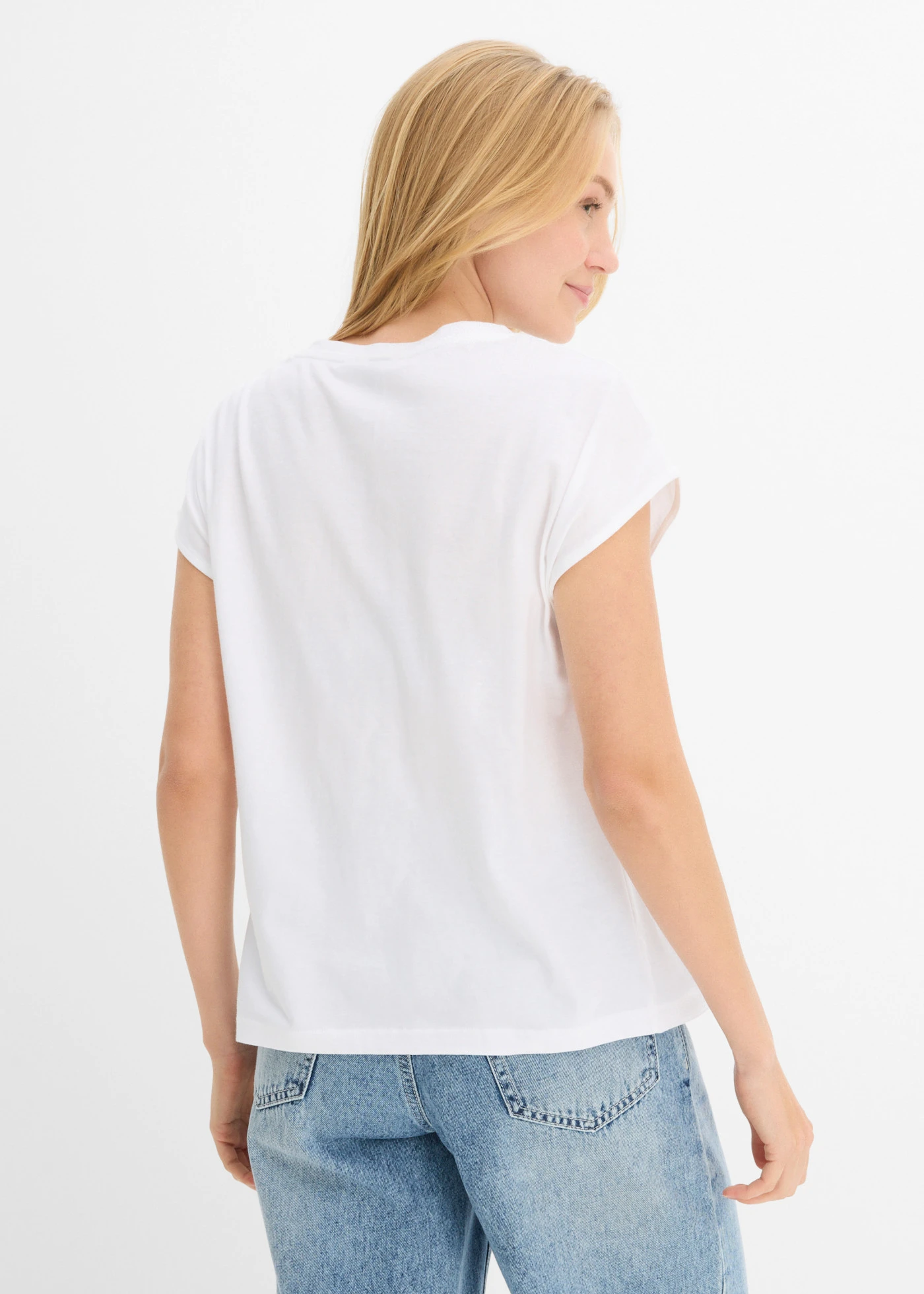T-shirt van puur biologisch katoen • wit-roze-feloranje met print • bonprix online shop