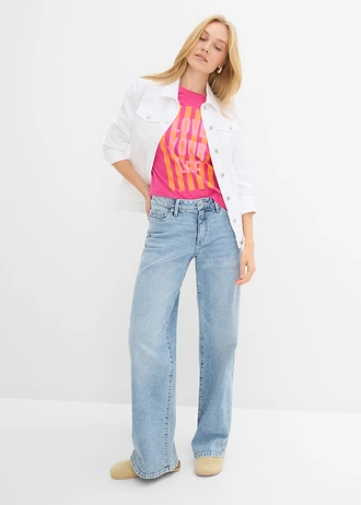 T-shirt 100% coton • fuchsia-rose-orange vif imprimé • Boutique bonprix