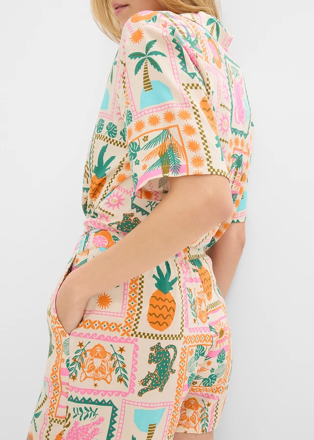 Short fluide en viscose • beige galet imprimé • product-page.page-title-suffix