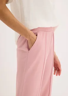 Pantalon élastiqué en interlock épais • rose cendré • Boutique bonprix