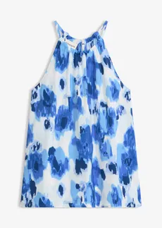 Gedessineerde blousetop • crème/blauw gebloemd • bonprix online shop