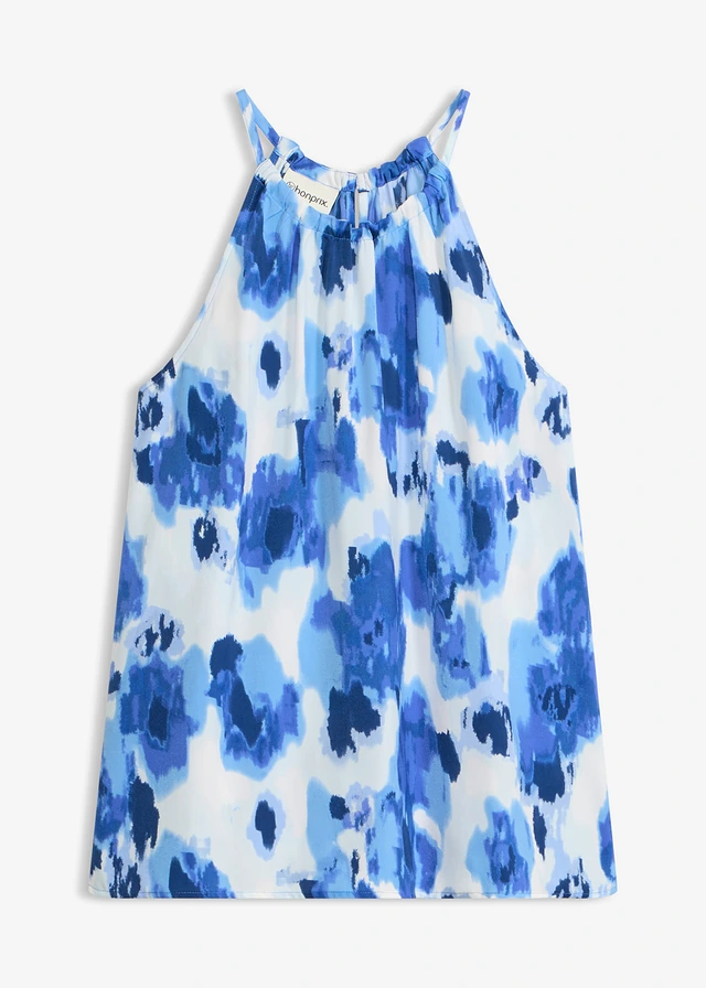 Top-bluză cu imprimeu • crem/albastru floral • magazin bonprix