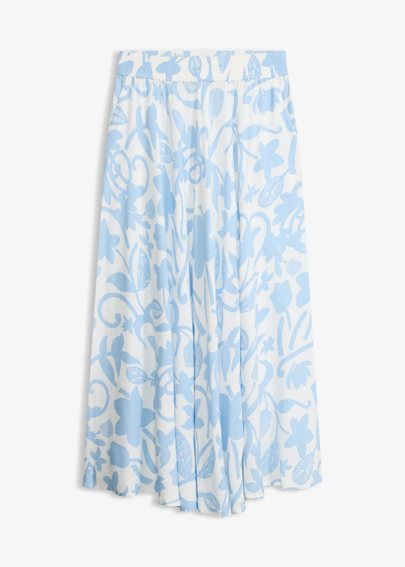 Jupe longue en viscose fluide • écru-bleu clair floral • Boutique bonprix