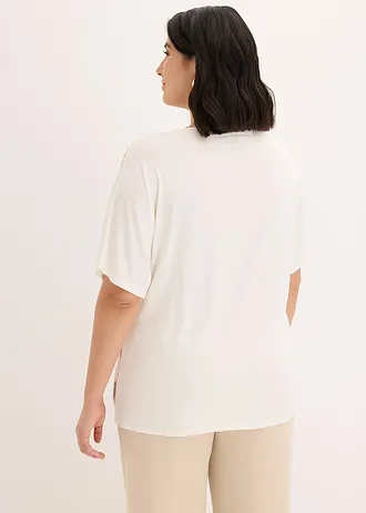 Shirt van een zachte viscosemix, Kleur: wolwit-roze gebloemd