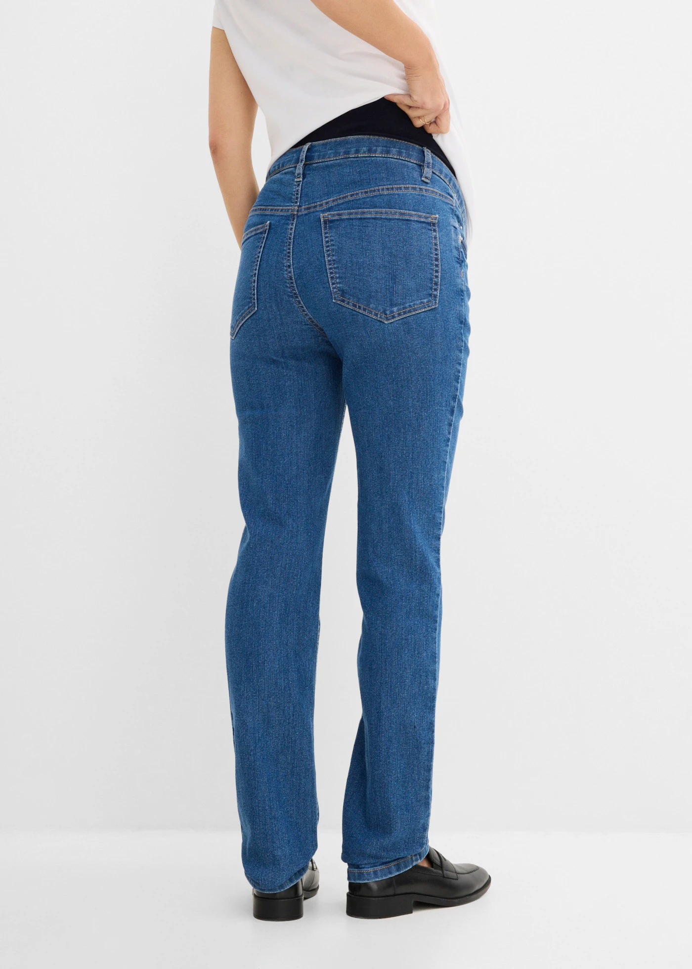 Dżinsy ciążowe z bawełny organicznej, straight leg • niebieski denim • sklep bonprix