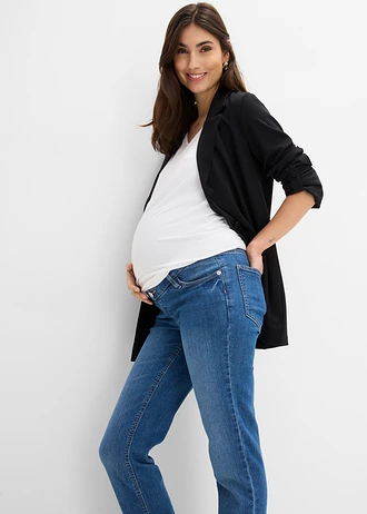 Materské džínsy z bio bavlny, straight leg • modrá denim • obchod bonprix