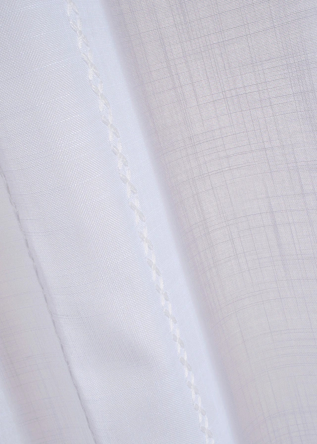 Voilage à rayures brodées (1 pce), Couleur: blanc