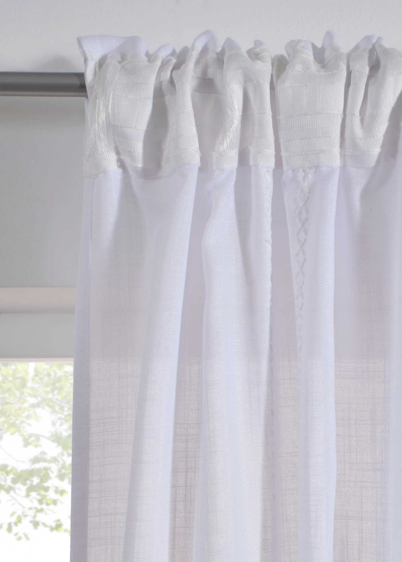 Gordijn met borduursel (1 stuk) • wit • bonprix online shop