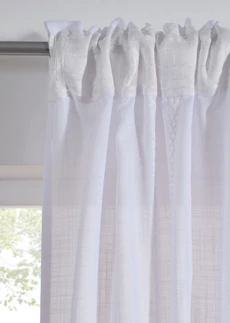 Gordijn met borduursel (1 stuk), Kleur: wit