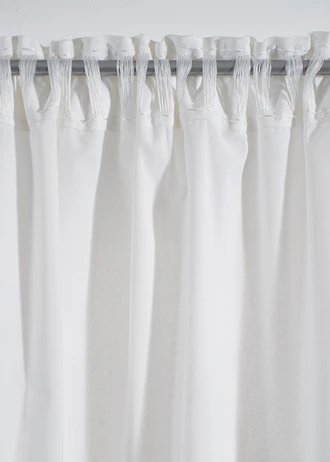 Draperie din bumbac organic (1 buc.), culoare: off-white-maro deschis