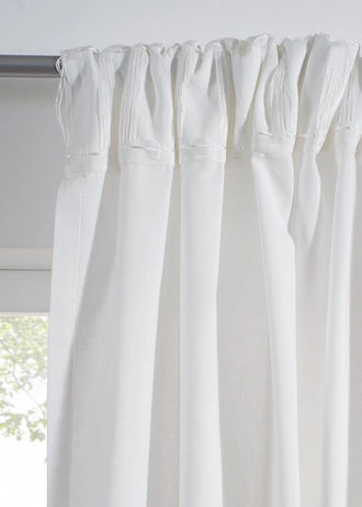 Függöny bio-pamutból (1 db), szín: fehér világosbarna