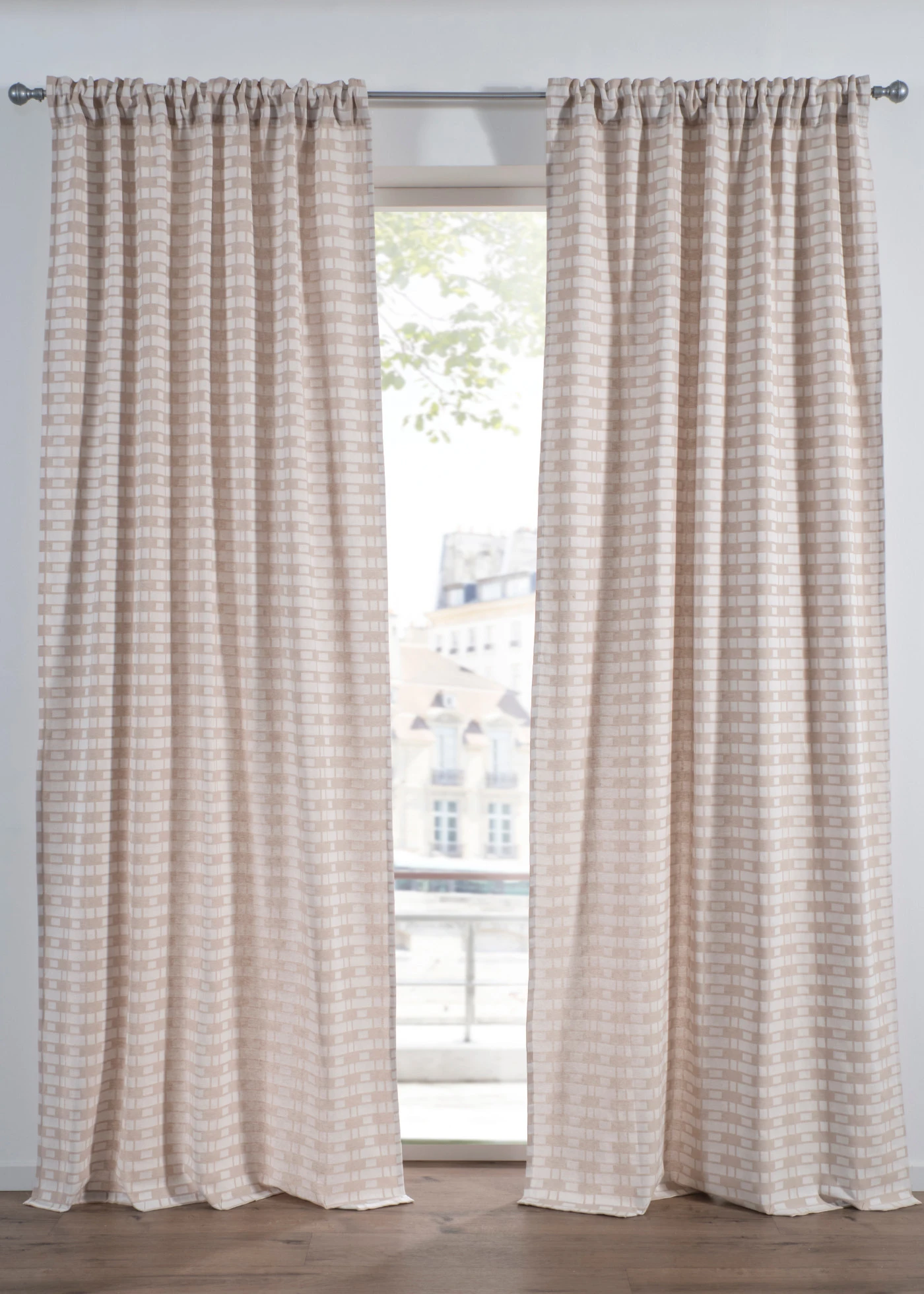 Draperie jacquard din bumbac organic (1 buc. /set) • crem • magazin bonprix