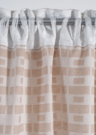 Draperie jacquard din bumbac organic (1 buc. /set), culoare: crem