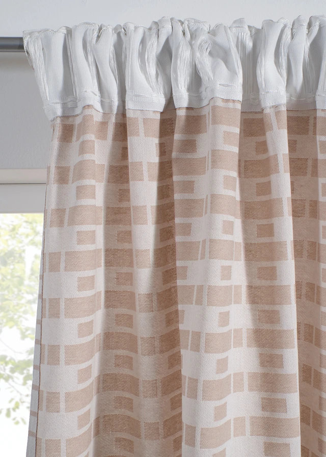 Jacquard gordijn van biologisch katoen (1 stuk), Kleur: ecru