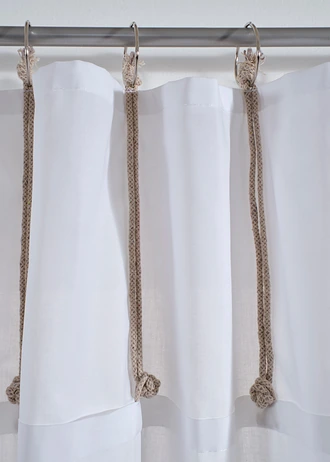 Záclona s krúžkami (1 ks), farba: biela