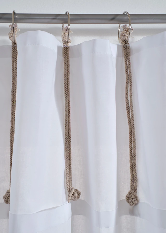 Gordijn met ringen (1 stuk), Kleur: wit