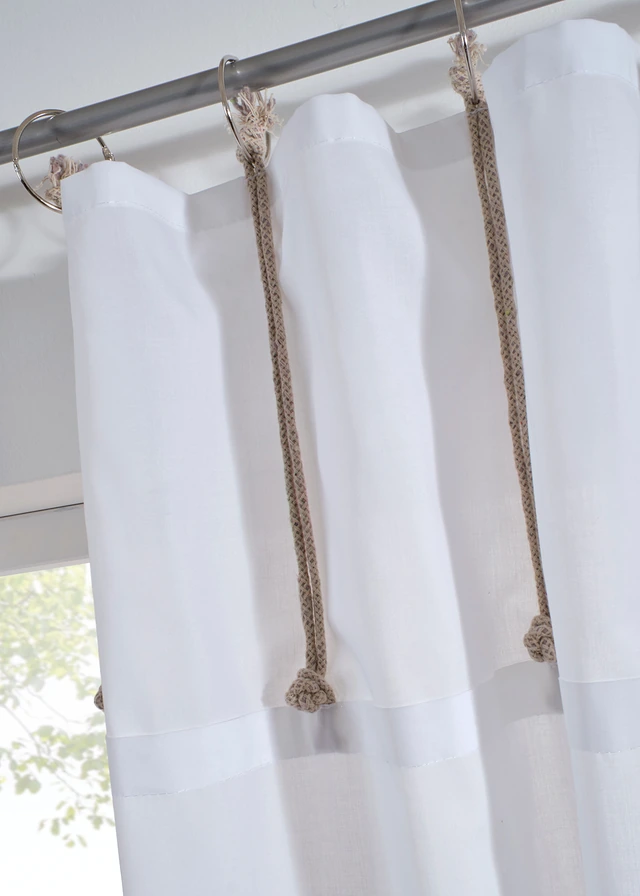Gordijn met ringen (1 stuk), Kleur: wit