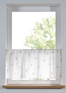 Perdea scurtă cu broderie • alb/galben • magazin bonprix