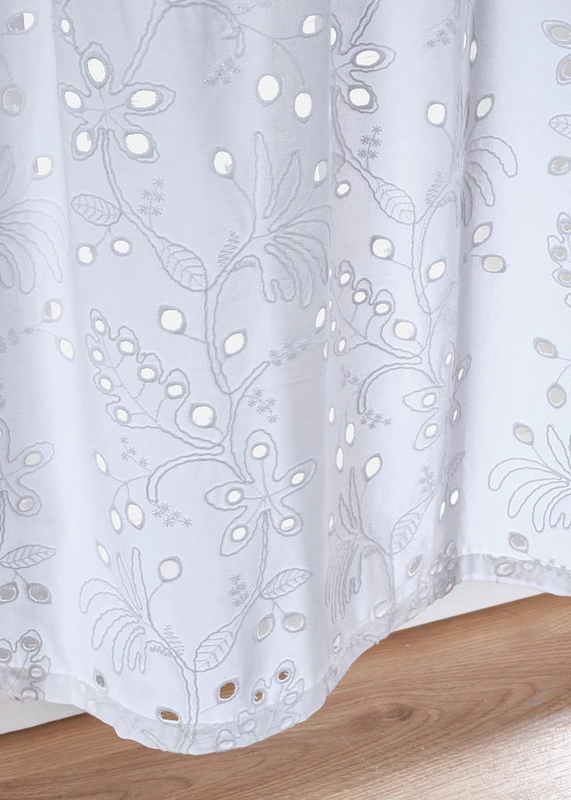 Valletje van biologisch katoen met broderie anglaise, Kleur: wit