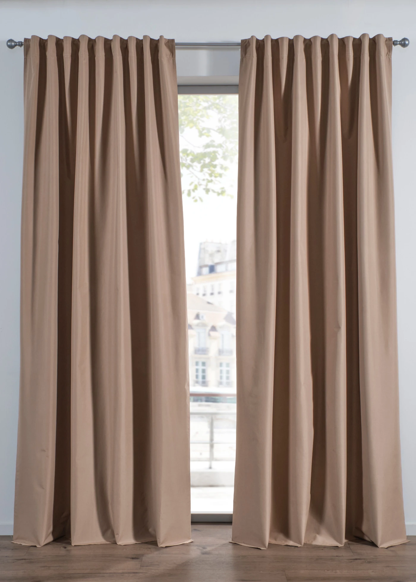 Verduisteringsgordijn met gecoate zwarte achterkant (1 stuk) • lichtbruin • bonprix online shop