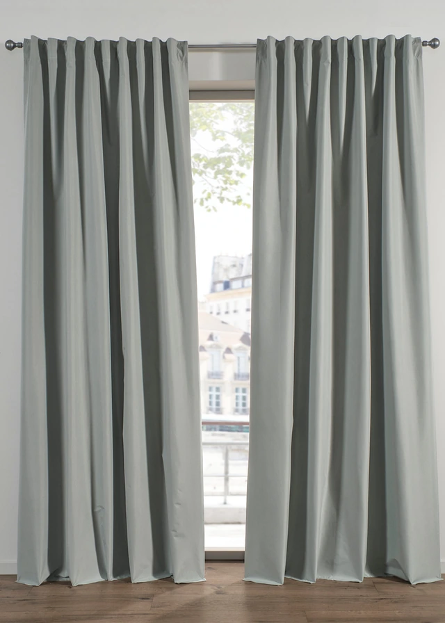 Rideau occultant avec envers enduit noir (1 pce), Couleur: vert tilleul