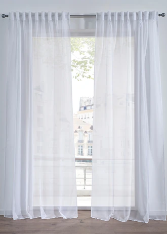 Voilage texturé, disponible en extra long et large (1 pce)