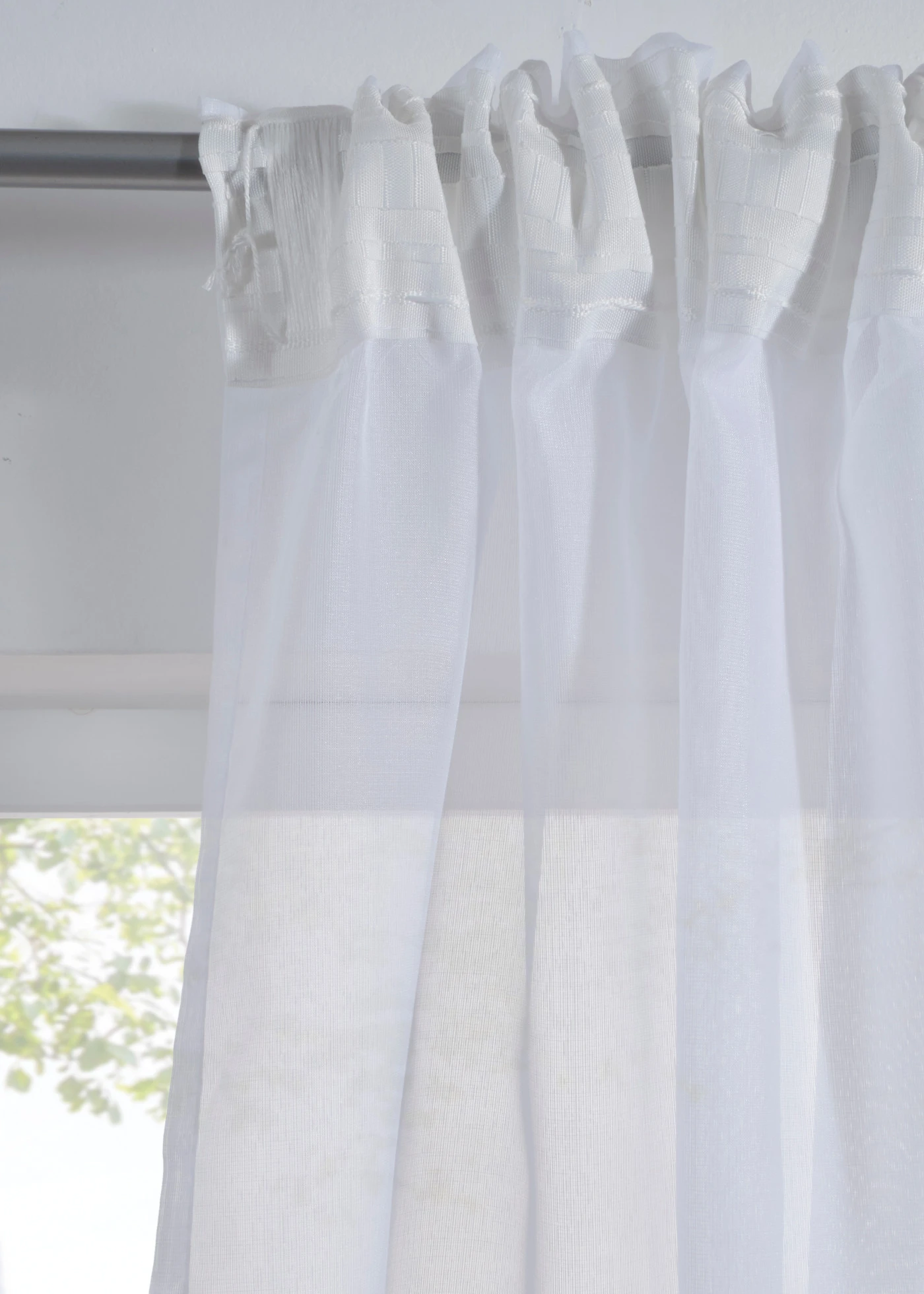 Voilage texturé en diverses tailles (1 pce) • blanc • Boutique bonprix