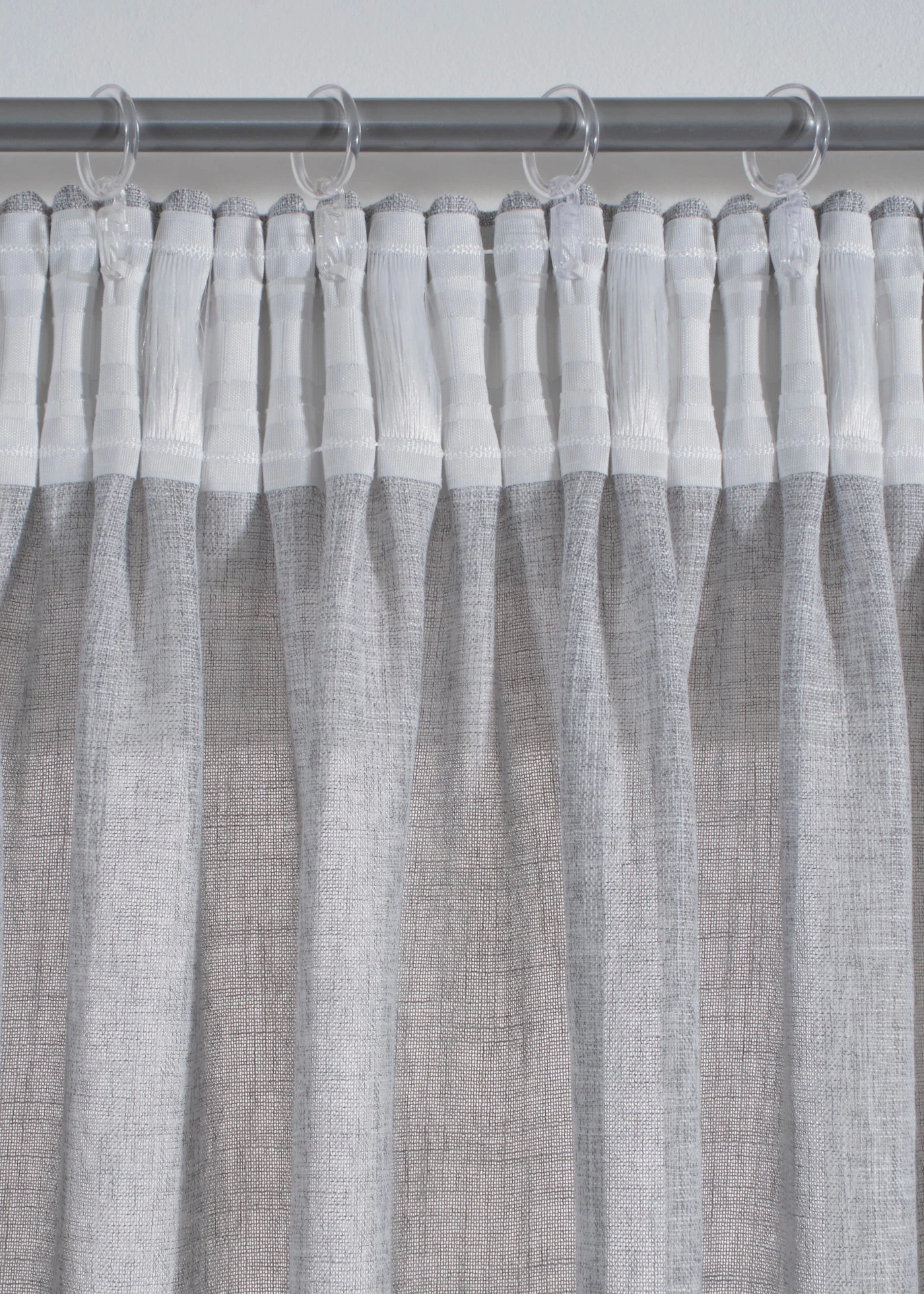 Firana w optyce lnu (1 szt.) • jasnoszary • sklep bonprix