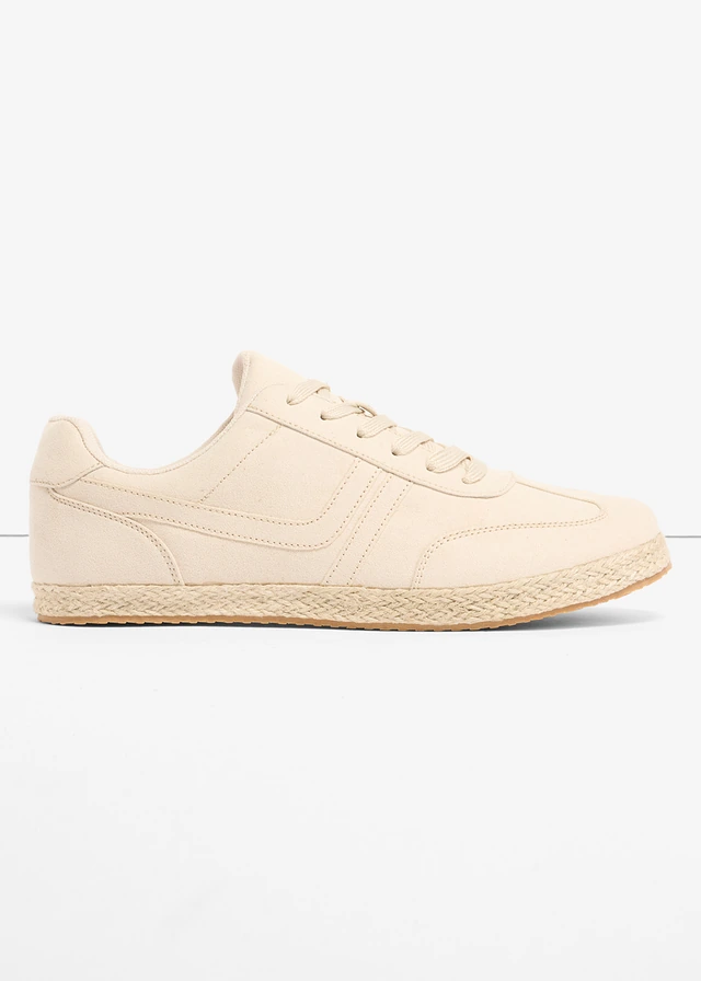 Sneakers met loopzool in raffia-look