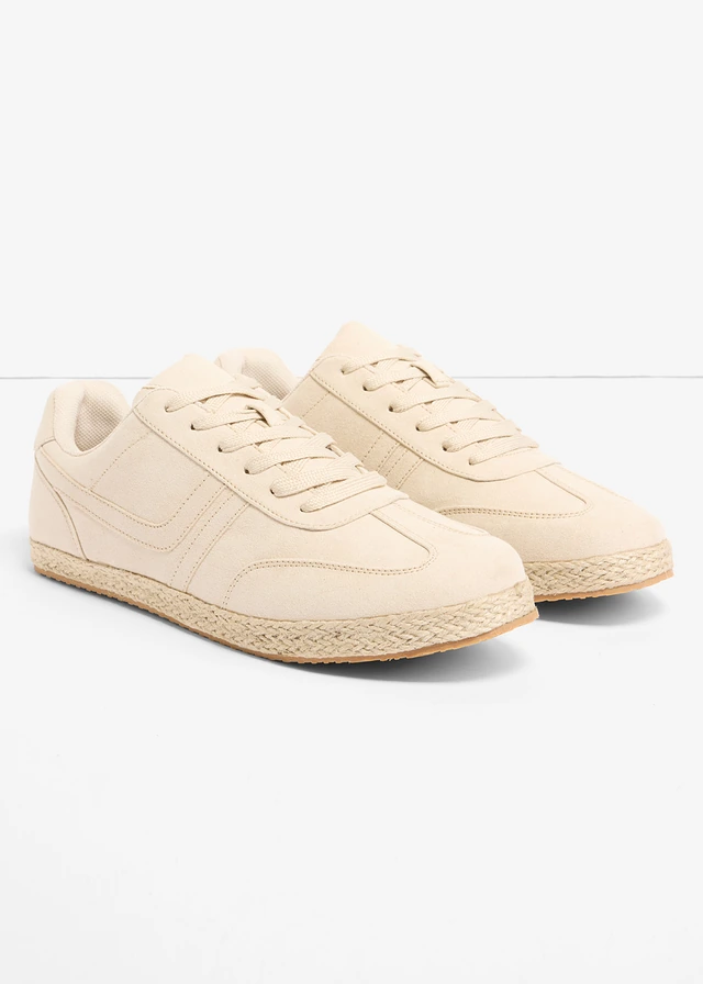 Sneakers met loopzool in raffia-look • lichtsand • product-page.page-title-suffix