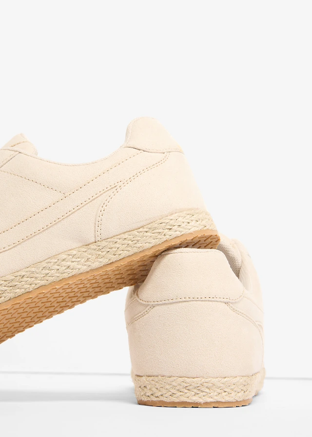 Sneakers met loopzool in raffia-look • lichtsand • product-page.page-title-suffix