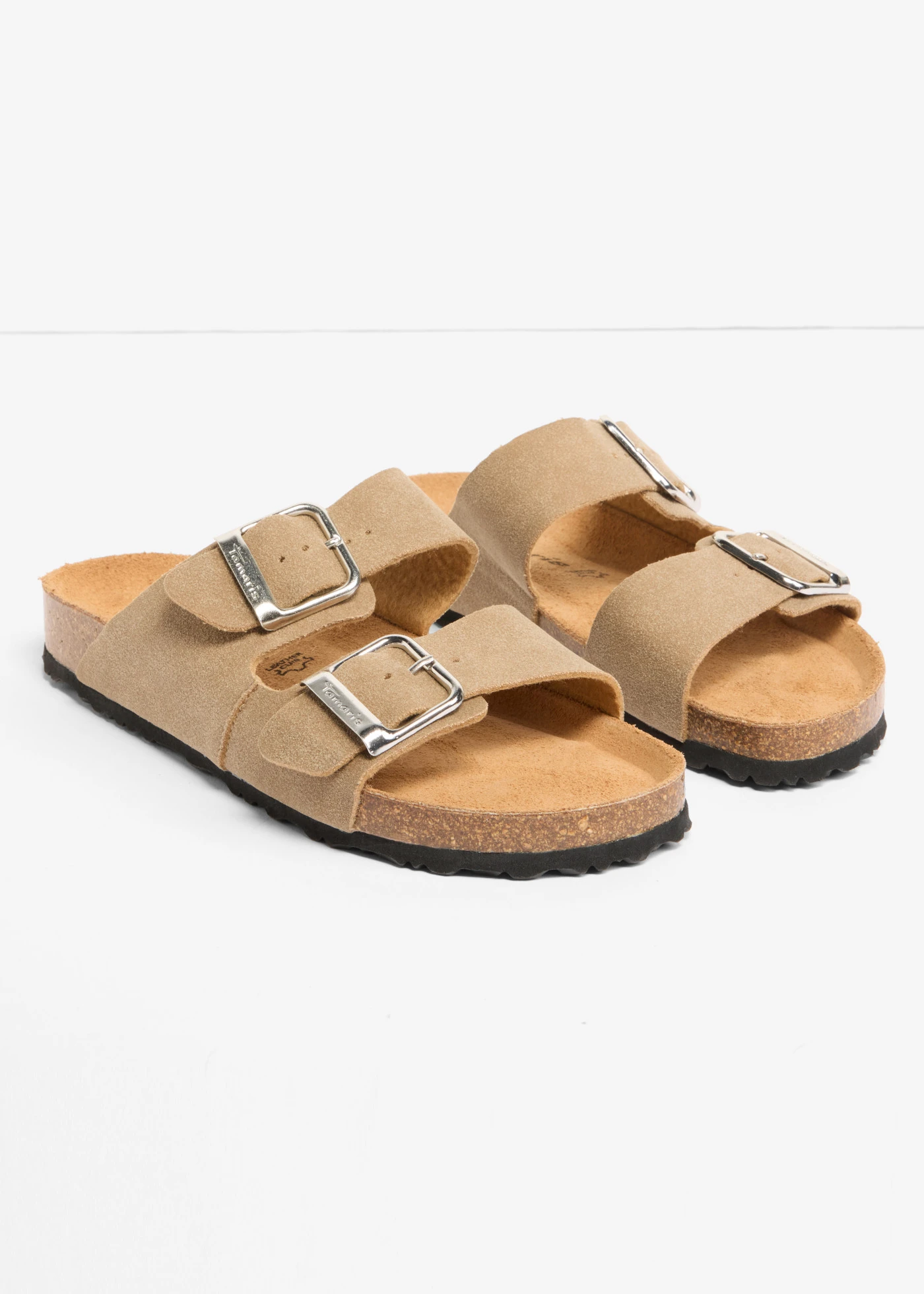 Leren slippers van Tamaris • taupe • bonprix online shop