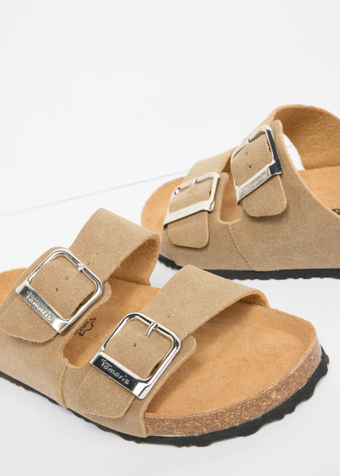 Leren slippers van Tamaris • taupe • bonprix online shop