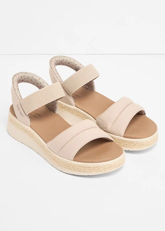 Wsuwane sandały na koturnie marki Skechers • szarobrązowy • sklep bonprix