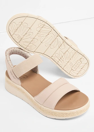 Wsuwane sandały na koturnie marki Skechers • szarobrązowy • sklep bonprix