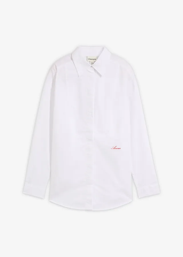 Chemisier avec broderie • blanc-rouge salsa imprimé • Boutique bonprix