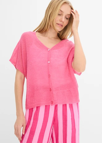 Oversize kardigan s krátkým rukávem • pink • bonprix obchod