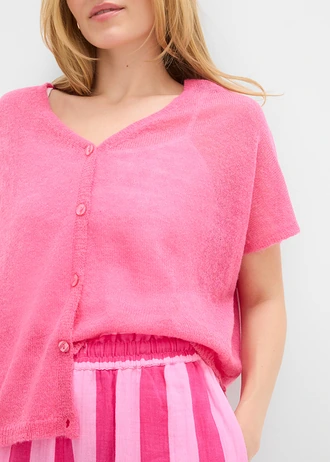 Oversize kardigan s krátkým rukávem • pink • bonprix obchod