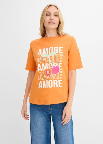T-shirt oversize 100% coton • orange vif • Boutique bonprix