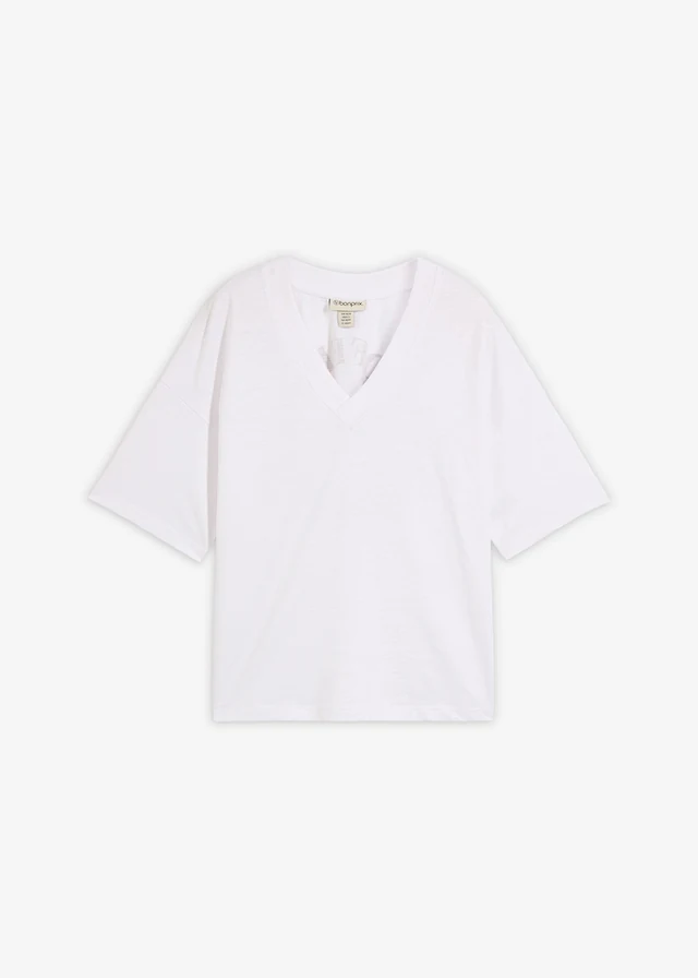 T-shirt oversize 100% coton, Couleur: blanc léopard