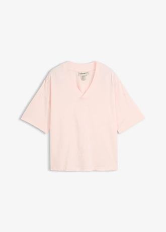 Tricou oversize 100% din bumbac organic • roz deschis/alb imprimat • magazin bonprix