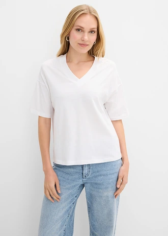 T-shirt oversize 100% coton • blanc léopard • Boutique bonprix